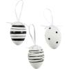 2 1/4″ Black & White Patterned Easter Ornaments – 12 Pieces