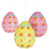 Fun Express Easter Egg Shaped Hanging Lantern Decorations – Easter Party Décor (Set of 4)