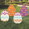 Fun Express Jumbo Easter Eggs Yard Signs 4-Pack – Large 18×24.5 Outdoor Easter Decorations with Stakes | Weather-Resistant Egg Hunt Signs for Front Yard, Lawn & Garden Party Decor