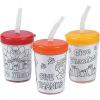 Fun Express Reusable Give Thanks Color Your Own Cups with Lids 12 Pack – 8 oz. – Thanksgiving Holiday Crafts for Kids