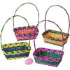 Multicolored Rectangular Easter Baskets – Bulk set of 12, Each Basket is 3 inch x 8 inch with 10 Inch Handle