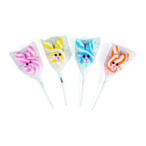 Fun Express Easter Bunny Shaped Swirl Lollipops Individually Wrapped – 12 Pack Bulk Candy Suckers for Kids Party Favors | Easter Basket Stuffers & Classroom Treats | Fruit Flavors