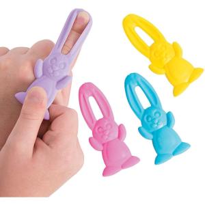 Fun Express Easter Flying Bunnies for Easter – Value Toys – Sticky & Stretch Toys – 12 Pieces