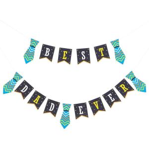 Fun Express Father’s Day Best Dad Ever Garland – 7 feet Long – Party Decor