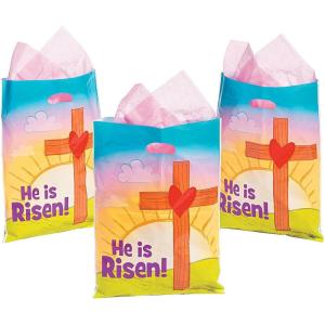 Fun Express Religious Easter Goody Bags (50 Count) – Sunday School Supplies, Party Favor Giveaways, Easter Egg Hunt Bags
