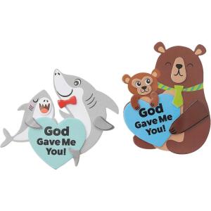 Fun Express Religious Father’s Day Shark and Bear Magnet Craft Kit – Makes 12