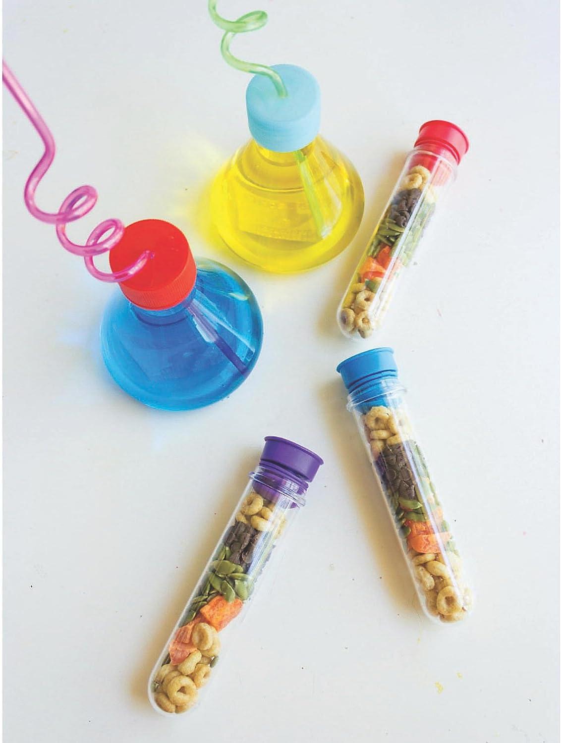 imageFun Express Science Beaker Cups with Straws Set  8oz BPAFree Reusable Plastic Colorful Laboratory Party Supplies for Kids ampamp Adults  Perfect for Science Themed Parties  8 Pieces