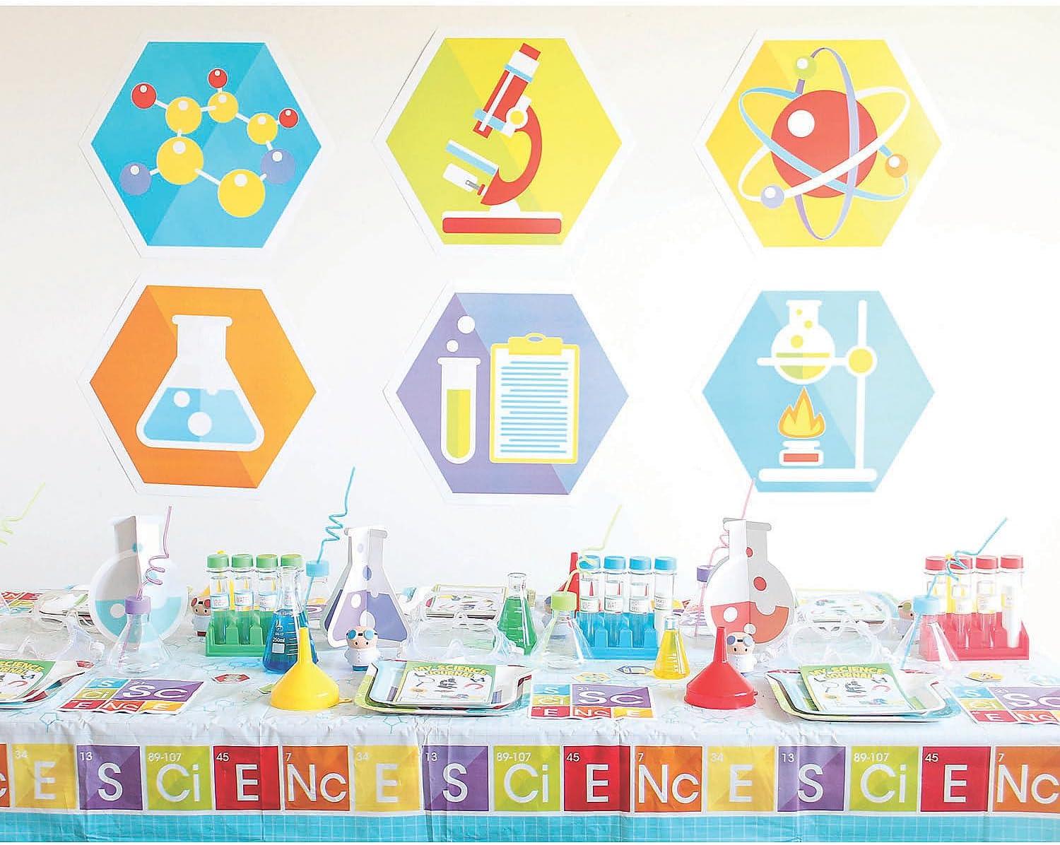 imageFun Express Science Beaker Cups with Straws Set  8oz BPAFree Reusable Plastic Colorful Laboratory Party Supplies for Kids ampamp Adults  Perfect for Science Themed Parties  8 Pieces