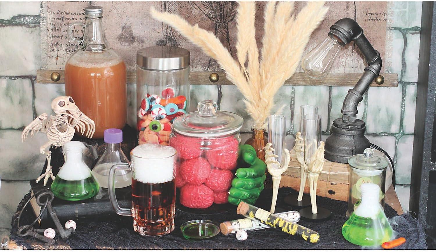 imageFun Express Science Beaker Cups with Straws Set  8oz BPAFree Reusable Plastic Colorful Laboratory Party Supplies for Kids ampamp Adults  Perfect for Science Themed Parties  8 Pieces