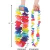 Fun Express Premium Satin Floral Leis with Jumbo Petals – Elegant Accessories for Luau Beach Parties and Special Occasions – Vibrant & Colorful Décor for Weddings Celebrations & Parties – 12 Pieces