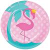 Fun Express Flamingo Paper Dessert Plates – Party Supplies – Disposable Summer Print Tableware Set- Print Plates & Bowls for Girl Kids Birthday Dinner Dessert Plates – 8 Pieces