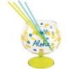Fun Express Luau Reusable Plastic Fishbowl Glass with Straws 96 oz – Perfect for Parties & Celebrations – 1 Piece