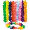 Fun Express Premium Satin Floral Leis with Jumbo Petals – Elegant Accessories for Luau Beach Parties and Special Occasions – Vibrant & Colorful Décor for Weddings Celebrations & Parties – 12 Pieces