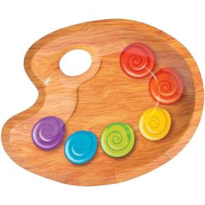 Fun Express Artist Party Dessert Plates for Birthday – Party Supplies – Print Tableware – Print Plates & Bowls – Birthday – VBS Vacation Bible School Supplies/Decor – 8 Pieces