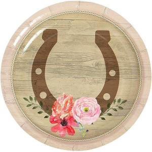 Fun Express Delightful Multicolor Paper Horse Party Horseshoe Dessert Plates – 7.5″ (Pack of 8) – Sturdy & Stylish Design – Perfect for Western-Themed Celebrations