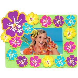 Fun Express Luau Hibiscus Picture Frame Magnet Craft Kit – VBS Vacation Bible School Supplies/Decor – Makes 12