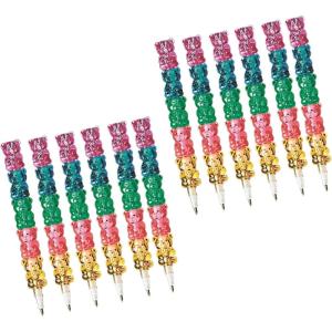 Fun Express Plastic Stackable Bear Pencils, Stacking Point Pencils, 5 in 1 Colorful Pencils for Party Supplies for Birthday Favors or School