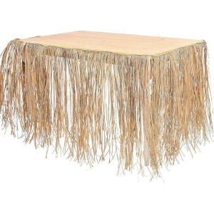 Natural Raffia Table Skirt – Luau, Tiki and Tropical Party Decor – 1 Piece