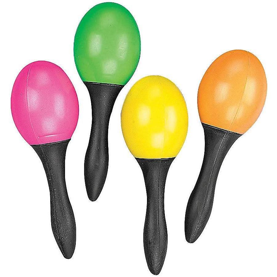 imageFun Express  Plastic Neon Maracas  Toys  Noisemakers  Misc Noisemakers  VBS Vacation Bible School SuppliesDcor Fiesta Decorations Goodie Bag Fillers  12 Pieces