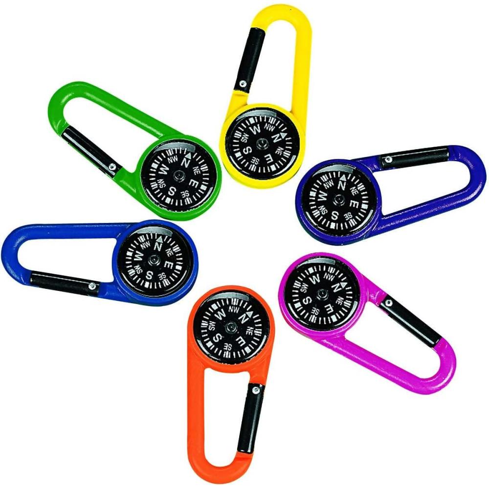 imageFun Express Plastic Compass Clips 1 Dozen Party Favors Outdoor Toys Camping Supplies Geocaching Accessories  VBS Vacation Bible School SuppliesDecor