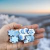Fun Express Winter Wonderland Snowflake Rubber Erasers – 1″ (Pack of 72) – Perfect for School, Office & Holiday Gifts