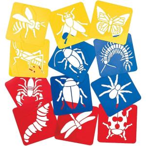 Fun Express Big Bug Stencils – Educational & Creative Learning Activities for Kids – Crafting Art Projects School and Fun Learning at Home – Developing Fine Motor Skills and Imagination – 12 Pieces