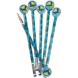 Fun Express Earth Pencils With Globe Eraser Toppers – VBS Vacation Bible School Supplies/Decor – 12 Pieces – Educational And Learning Activities For Kids