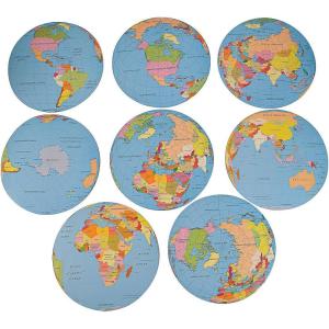 Fun Express Jumbo Globe Cutouts – VBS Vacation Bible School Supplies/Decor- Educational and Learning Activities for Kids – 8 Pieces – Assorted