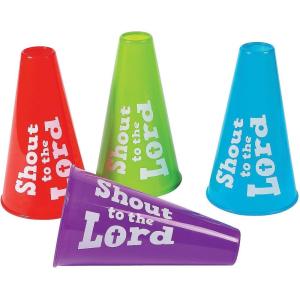 Shout to the Lord Megaphones – 12 Pieces – Religious School Spirit and VBS Toys