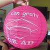 Fun Express – Congrats Grad Hot Pink Paper Lanterns (6 for Graduation – Party Decor – Hanging Decor – Lanterns – Graduation – 6 Pieces