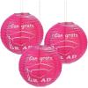 Fun Express – Congrats Grad Hot Pink Paper Lanterns (6 for Graduation – Party Decor – Hanging Decor – Lanterns – Graduation – 6 Pieces