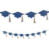Yellow Glitter Tassel & Graduation Cap Party Garland(Blue)