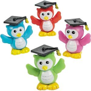 Fun Express – Graduation Owl Vinyl Characters for Graduation – Toys – Character Toys – Vinyl Characters – Graduation – 12 Pieces