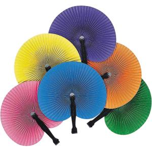 Fun Express Bright Colors Folding Paper Hand Fans – Party Decorations for Birthday Parties – Birthday Wedding Graduation Events Accessories – 12 Pieces