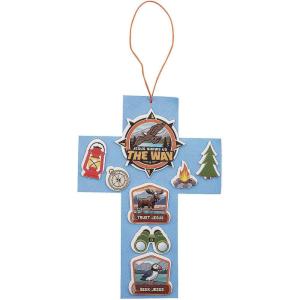 Fun Express Great North VBS Cross Sign Foam Craft Kit – Perfect for Vacation Bible School Religious Events and Church Activities – Easy-to-Use Colorful Foam Craft Promotes Creativity – 12 Pieces