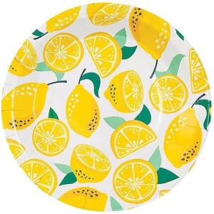 Fun Express Lemon Party Paper Dinner Plates – Disposable Paper Plates Supplies Dinner Dessert – Decorations Tableware for Wedding Birthday Party Baby Shower Bridal Shower Supplies – 8 Pieces