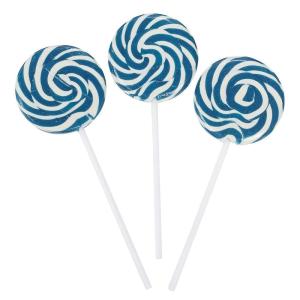 Gold Swirl Lollipop Sucker – Individually Wrapped Pops – Candy Buffets, Graduation Parties, Anniversaries & Weddings (Set of 24)(Blue)