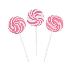 Gold Swirl Lollipop Sucker – Individually Wrapped Pops – Candy Buffets, Graduation Parties, Anniversaries & Weddings (Set of 24)(Hot Pink)