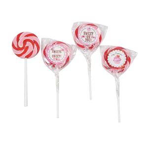 Gold Swirl Lollipop Sucker – Individually Wrapped Pops – Candy Buffets, Graduation Parties, Anniversaries & Weddings (Set of 24)(Red  Pink  White)