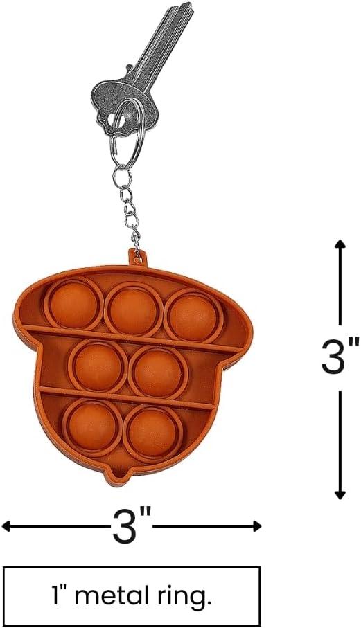 imageFall Theme Pumpkin Leaf Acorn Lotsa Pops Keychains 6 Pieces