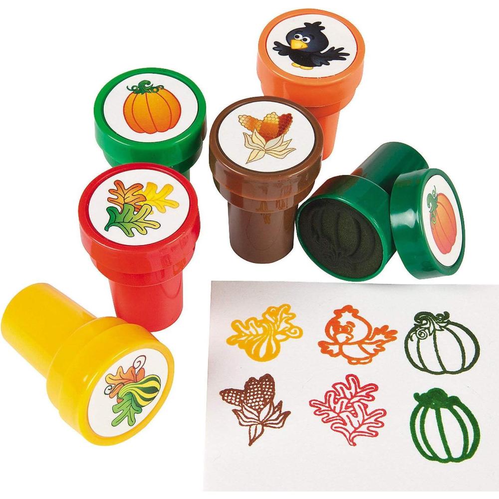 imageFall Pumpkin Stampers Bulk Set of 24 Fun Kid Craft and School Supplies