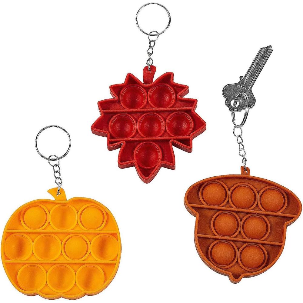 imageFall Theme Pumpkin Leaf Acorn Lotsa Pops Keychains  6 Pieces