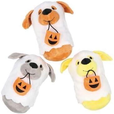 imageFun Express 4 12quot Halloween Stuffed TrickorTreat Ghost Dogs  12 Pieces