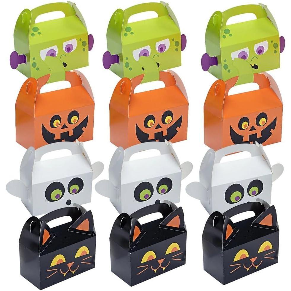 imageFun Express Assorted Halloween Character Favor Boxes 625quot x 525quot Pack of 12 Durable Cardstock Treat Boxes Perfect for TrickorTreats and Halloween Parties