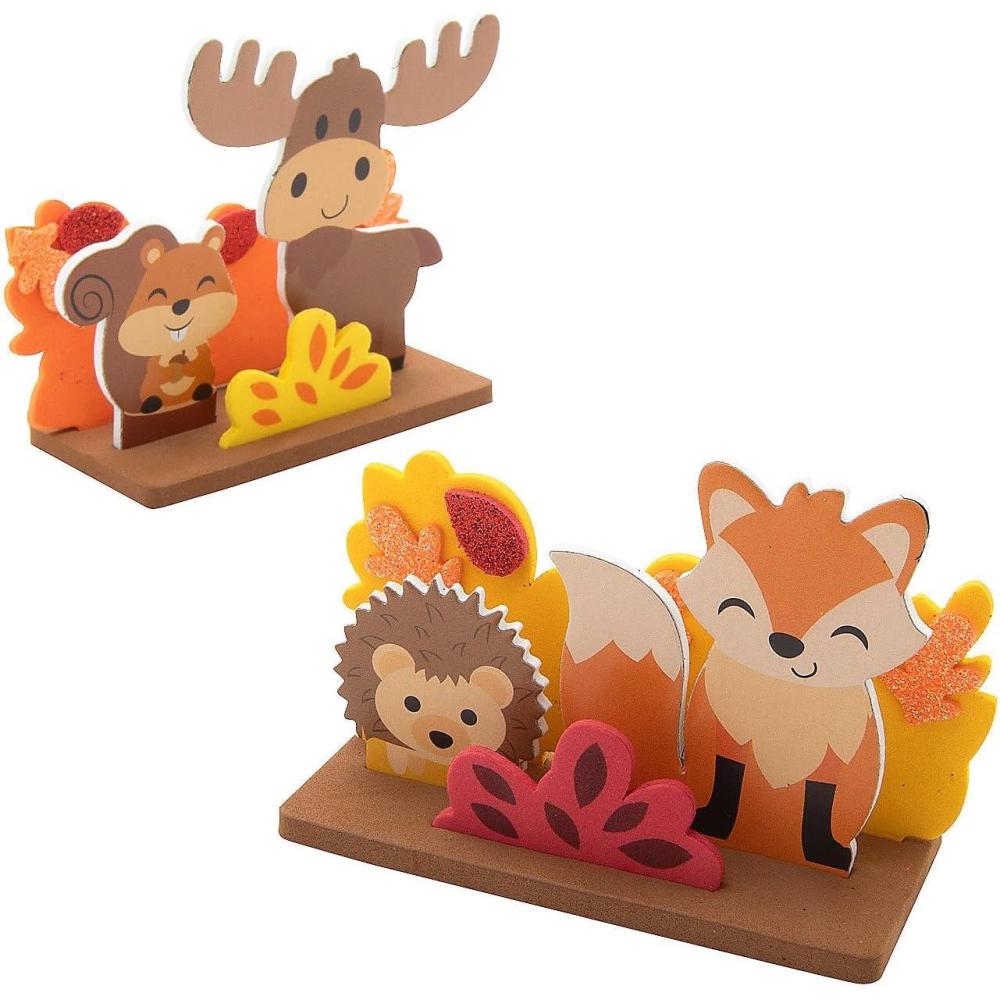 imageFun Express Fall Animal Scene Foam StandUp Craft Kit  Makes 12