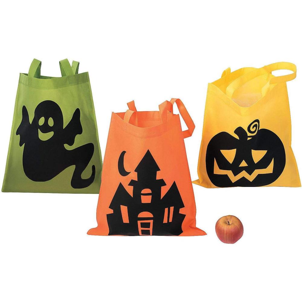 imageFun Express Large Iconic Halloween Tote Bags  Set of 12  Trick or Treat or Party Favor Bags