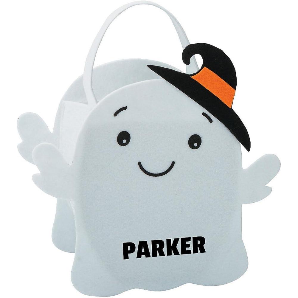 imageFun Express Personalized Felt Ghost TrickorTreat Basket