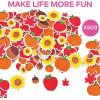 Fall Themed Adhesive Foam Shapes – Bulk 500 Fun Autumn Shapes Like Pumpkins and Apples – Craft Supplies for Kids