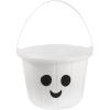 6 1/2″ x 7″ Ghost White Plastic Trick-or-Treat Buckets – 12 Pieces