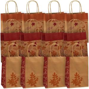 Fall Goodie Bags with Handles – 12 Craft Bags – Party Supplies
